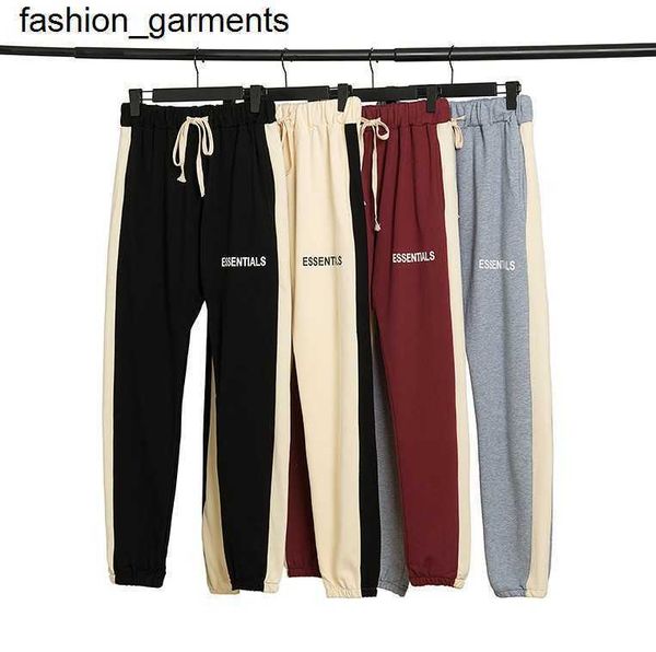 

designer brand essential double line limited side stripe loose pants, Black