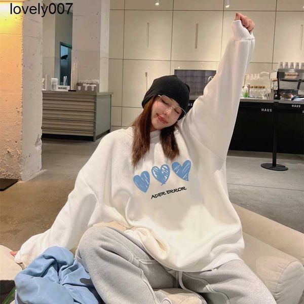 

men's hoodies designer sweatshirts ader autumn winter love graffiti letter embroidery men's women's loose couple's crew, Black
