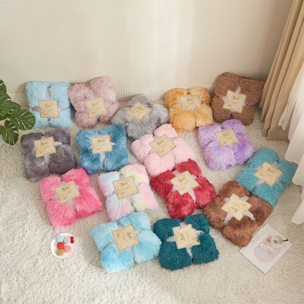 

plush blanket super soft long shaggy blankets fuzzy pv faux fur warm elegant cozy throw sofas bedding 80x120cm