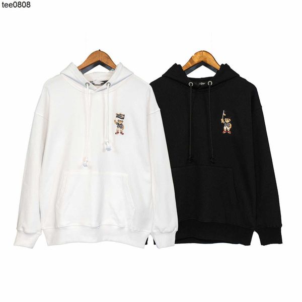 

palm loose bear flag angels english hoodie men and women hip hop hoodie coat winter essential, Black