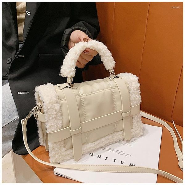 

evening bags fashion lambswool quilted women handbags design brand shoulder luxury pu leather space padded crossbody messenger bag