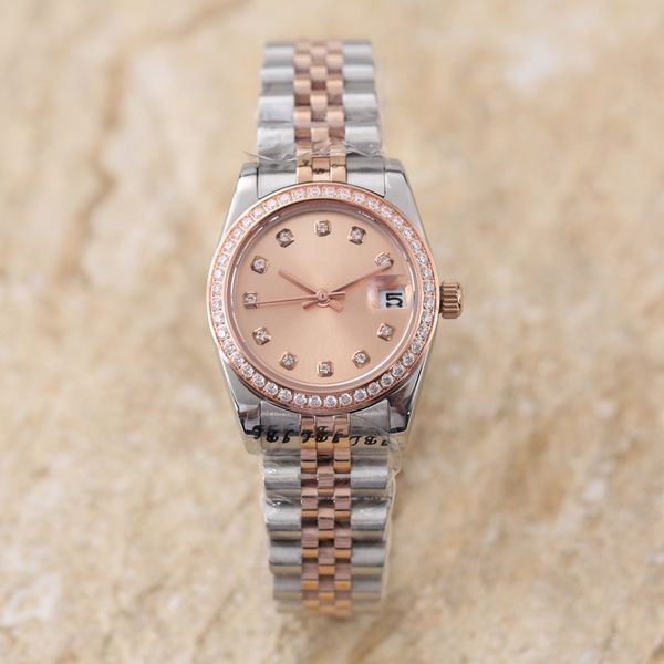 

diamond women watches 31mm automatic mechanical wristwatches business wristwatch montre de luxe watches for ladies, Slivery;brown