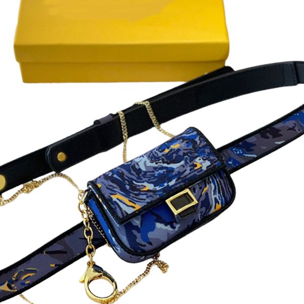 

lady doodle fanny pack cross-body bag gold chain purse change purse leather beltfyb22004