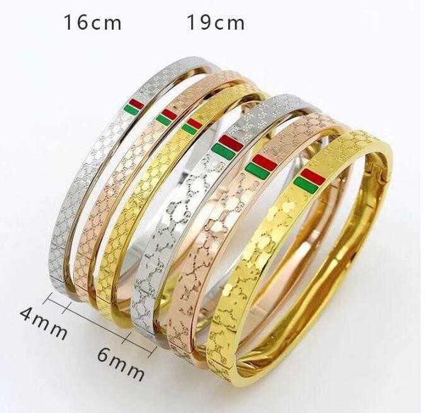 

men women 2 sizes 16cm 19cm never fade green red bangle 316l stainless steel silver gold rose black 4 colors bracelets bangles boy girl