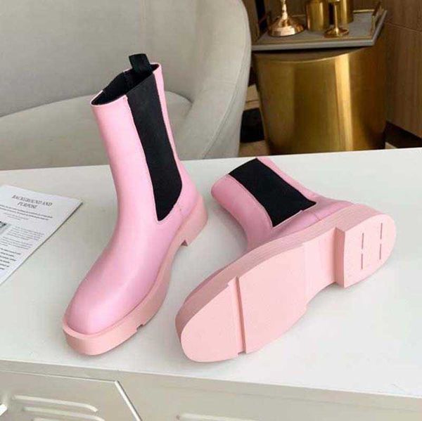 

2021 sell well fashion women half boots genuine leather cotton fabric letters round head middle boot for cowboy boots home011 09, Black