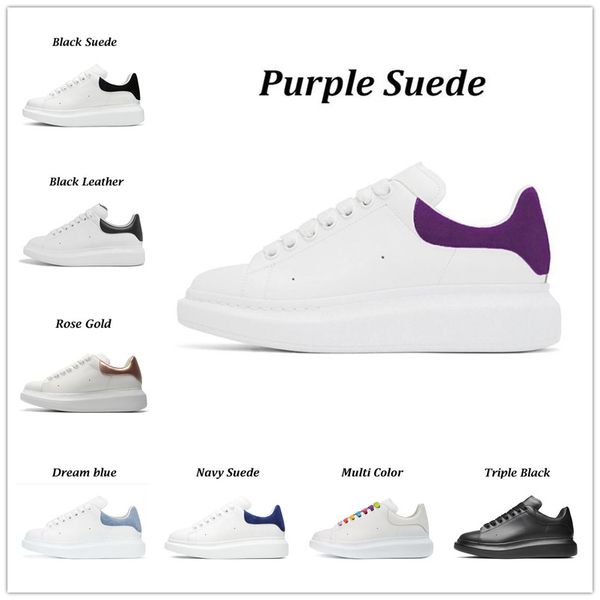 

2022 new casual heightening shoes height increasing alexander sneaker mc man woman queen genuine leather lighten black and white women mqeen