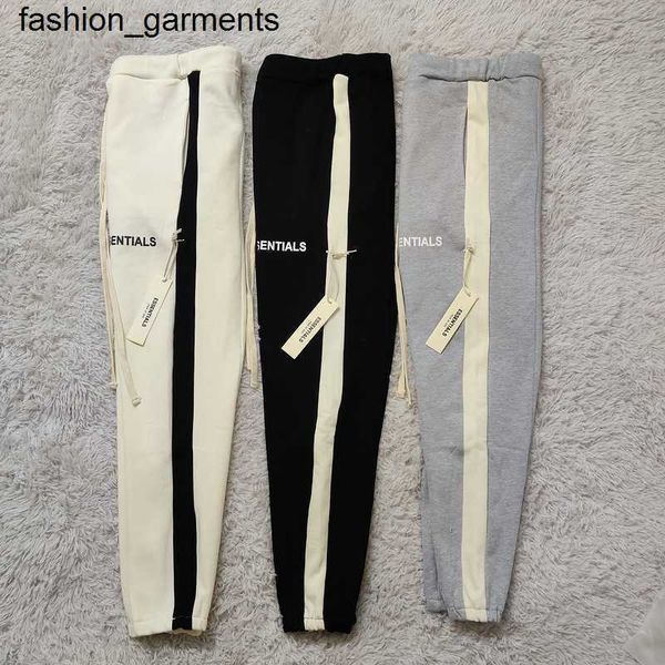 

designer line essential pants series god pants stitching contrast pants, Black