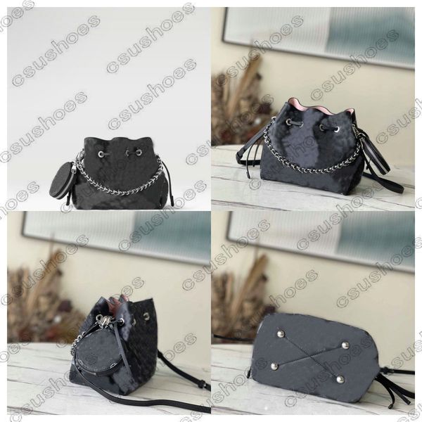 

mahina bella womens perforated bucket bag light flight mode leather cross body floral hollow out 2pcs set letter designers chains shoulder b