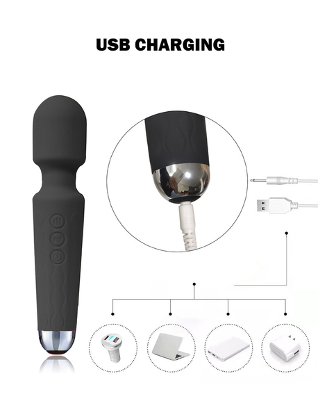 

costumes powerful magic wand vibrators for women clitoris stimulator av stick g spot massager female masturbator toys for woman cos, Black