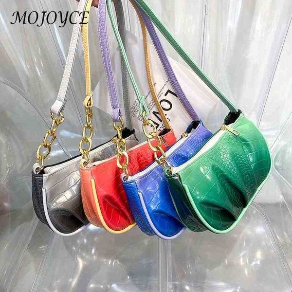 

evening bag vintage pu shoulder underarm gradient color ladies alligator purse handbags chain design luxury hand female travel y220411