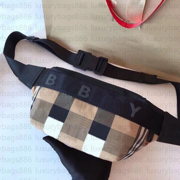 

classic lattice waist bags couple chest funny pack wallet sports running female male lattices purse light yellow gray check plaid walletspop