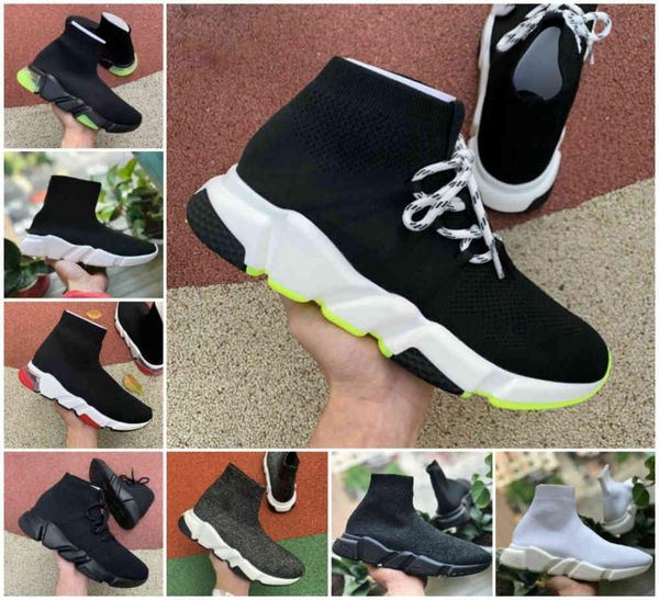

with original box''balencaigas''designer shoes designer mens sock casual shoes platform womens sneakers speed trainer la, Black