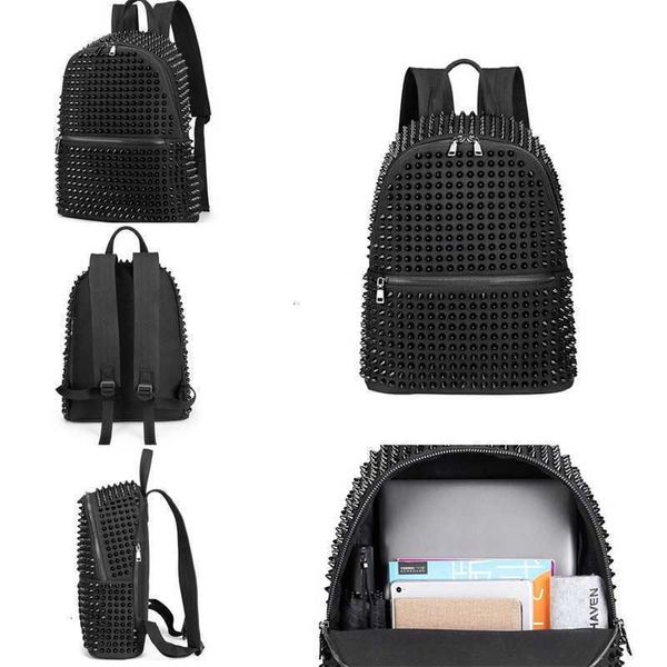 

for fashion female women backpacks totes rivet girls black soft washed leather schoolbags punk school bag teenager