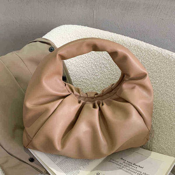 

evening bag soft handbags for women 2022 luxury designer folds shoulder pu leather dumpling clutch s bolsa mujer y220405