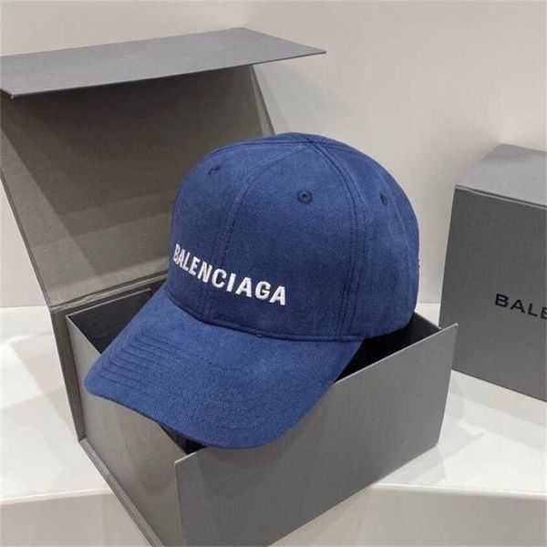 

designer ball balenciga caps hats new balischia lovers baseball cap original single embroidered washed denim cotton with duck tongue nece, Blue;gray