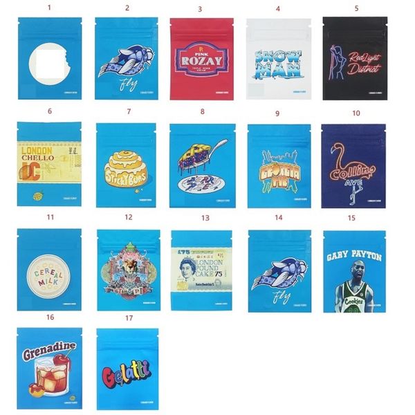 

1 gram mylar bag empty packaging bags 7x9cm jefe uncle sam og snow man gelatti cheetah piss blanco 17 types