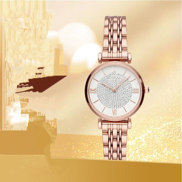 

stars from all over the sky the same type of steel watchband casual quartz women's watch gives girlfriend a birthday gift ar11267, Slivery;brown