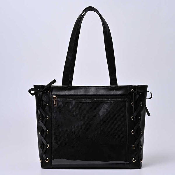 

bag large capacity ribbon pain bow transparent baby japanese, Silver
