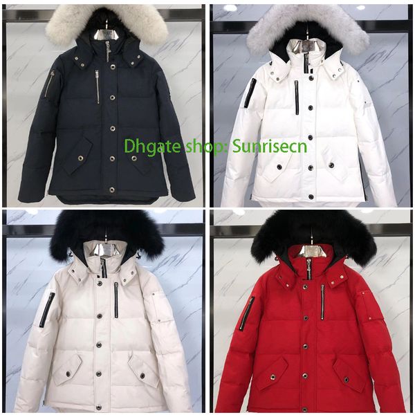 

designer down jackets moose outdoor leisure furs down coats windproof men's overcoat waterproof and snow proof jacket thick colla real, Black