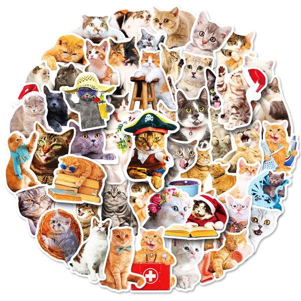 

50pcs cute cat animal stickers for kids teens vinyl waterproof sticker for lapbumper skateboard water bottles computer phone bp-318
