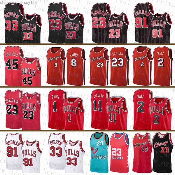 

fans tees basketball jersey 8 33 91 michael lonzo ball demar derozan derrick rose chicago''bulls''men 23 2 11 1 zach la, Black