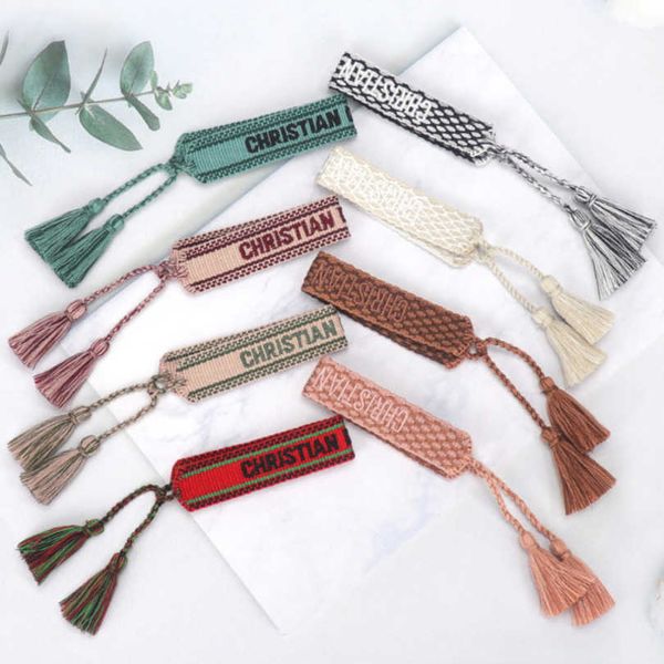 

women's luxury fashion bracelets d brand bangle jewelry designer handmade braided embroidered bracelet girl woven men's fabric tas, Golden;silver