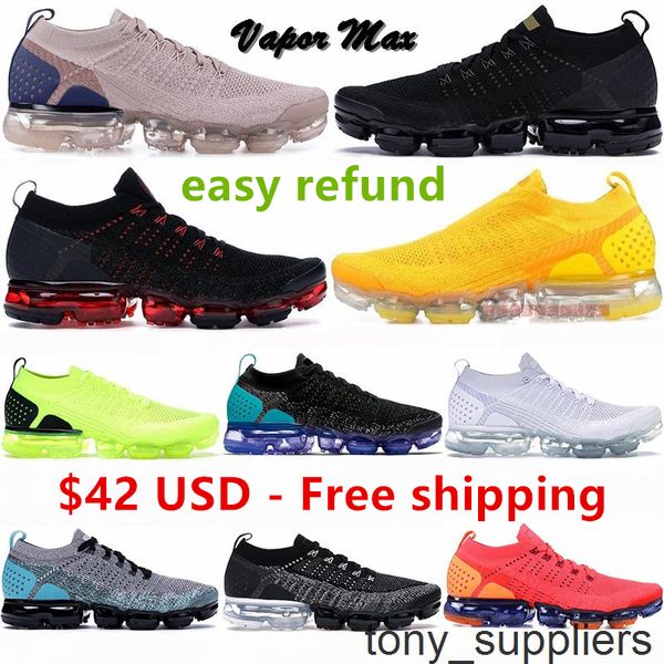 

42 usd easy refund running new fly 2.0 knit 3.0 vapourmax shoes oreo red orbit animal pack cushion trainers for men women outdoor sports sne