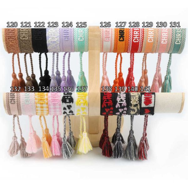 

luxury fashion women's bracelets brand bangle d designer jewelry female embroidery woven bracelet bohemian creative tassel men's g, Black