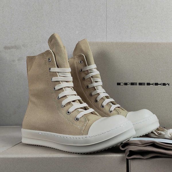 

casual shoes thick soled high gang men's apricot canvas shoes lace up round head casual short boots women's board shoes, Black