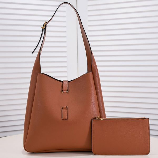 

hobo shoulder bag handbag purse tote shopping bags fashion clutch gold metal letter buckle cowhide genuine leather hasp adjustable strap wit