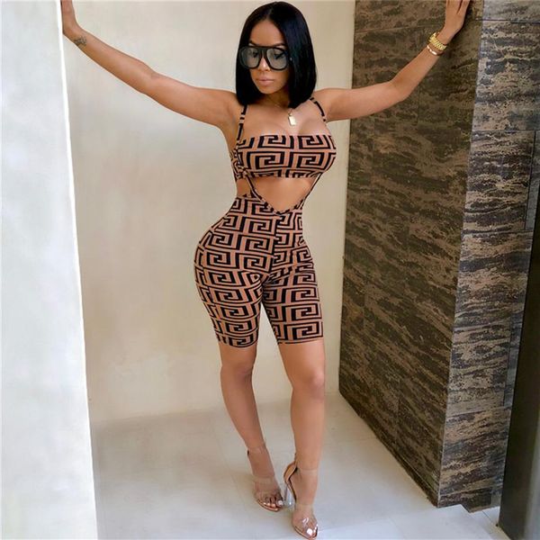 

women plaid printed sports tracksuits 2018 stretchy strap suspender sports tube 2 pc shorts outfits coffee club two piece285d, Gray