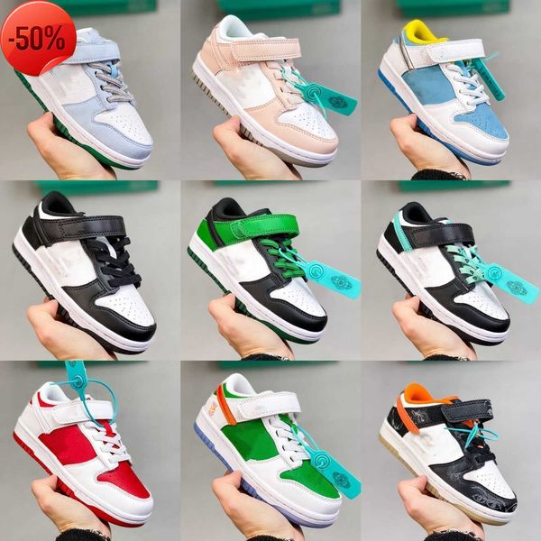 

casual shoes kids hook loop designer running shoe toddlers sb dunkly low chicago varsity red boys girls game royal raygun tie-dye children, Black