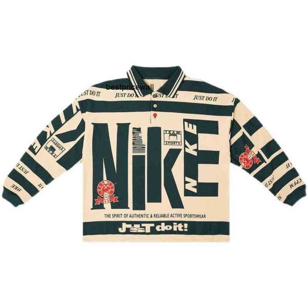 

mens hoodie t-shirts cpfm co branded nk us street alphabet print loose half button polo shirt over size t-shirt a2w9 7m3s, White;black