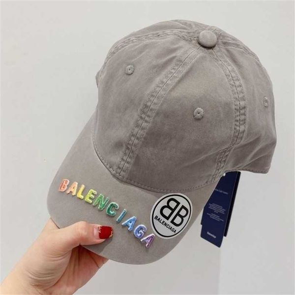 

designer ball balenciga caps korean version of new paris threedimensional embroidery baseball cap washed cotton soft old retro duck t, Blue;gray