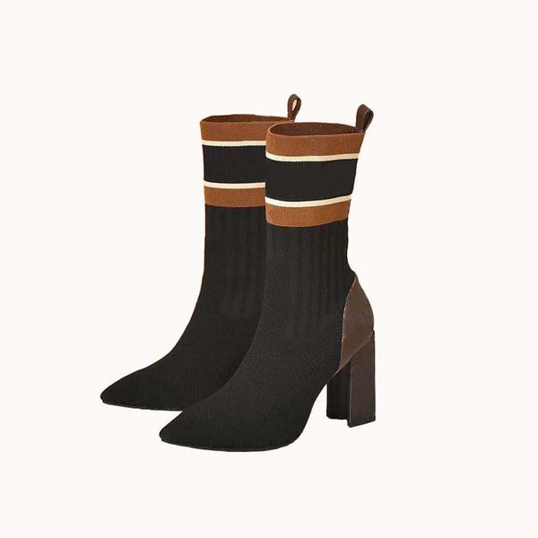 

2021 sell well fashion women half boots genuine leather cotton fabric letters round head middle boot for cowboy boots home011 04, Black