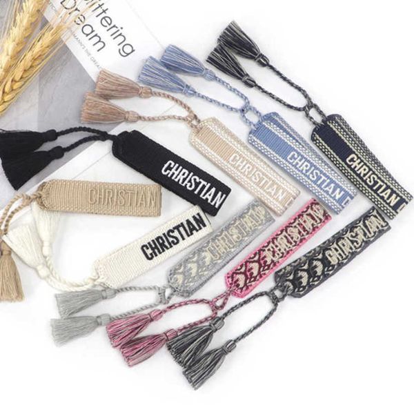 

bracelets women's luxury fashion brand bangle d designer jewelry female embroidery woven bracelet bohemian creative tassel men's g, Black