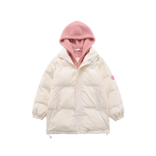 

winter fleece faux fur collar hooded down parkas jackets men thicken warm bubble padded coats streetwear fashion casual puffer jacket, Black