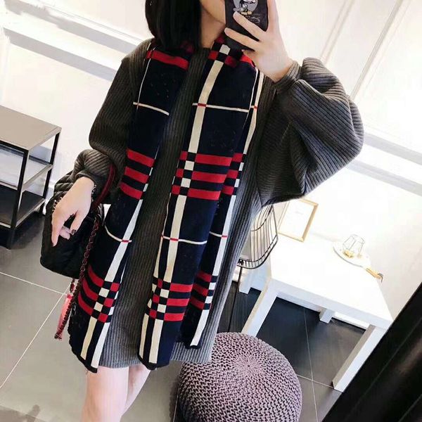 

180x65cm luxury brand classic winter women cashmere bb scarves female shawl foulard cover-ups lady wrap bandanna muffler beach, Blue;gray