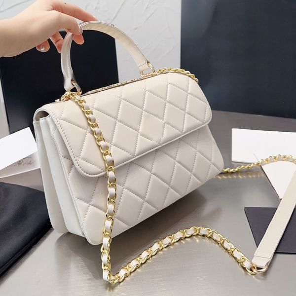 

22fall classic trendy handle totes bags quilted sequined gold metal vintage hardware chain crossbody shoulder multi pochette designer handba