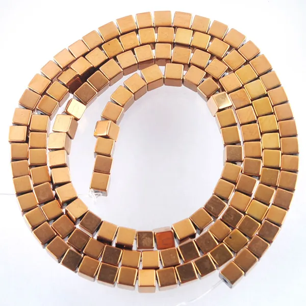 

ancient copper natural hematite materials stone spacer beads square charmy cube for jewelry making diy necklace accessories bl329, Black