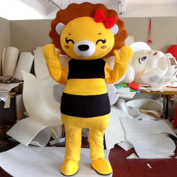 

2022 bee bear mascot costumes cartoon character sz, Red;yellow