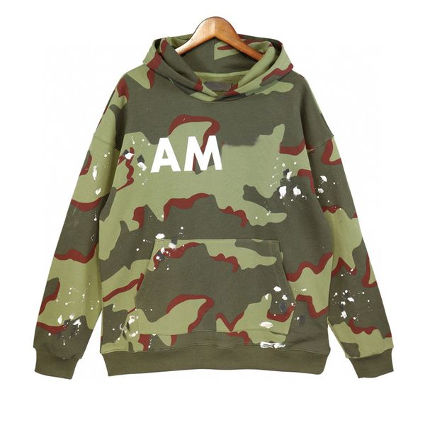 

fashion men's hoodies & sweatshirts army green camouflage printing luxury designer cotton winter sweater comfortable casual street hip, Black