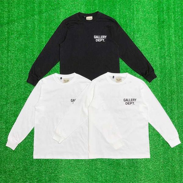 

designer gallerydept mens hoodies ouyang nanas same dept lettered slogan printed long sleeve high street loose couple bottomed tshirt, Black