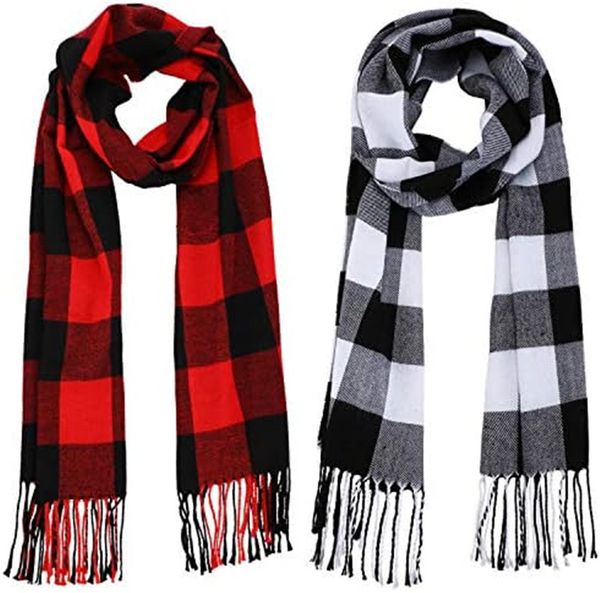 

warm tartan plaid checked women winter scarf and wraps christmas, Blue;gray