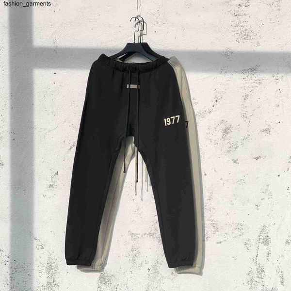 

designer essential sweatpants flock printed trousers men women, Black