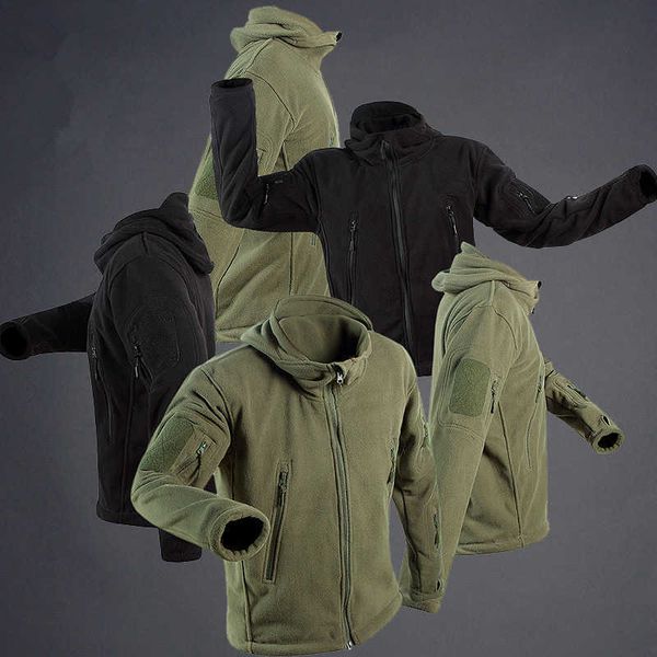 

men's jackets outdoor tactics spring and autumn warm cardigan couple fleece jacket men's women's thickened assault coat liner, Black;brown