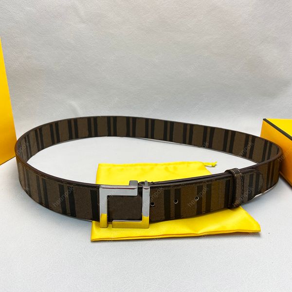 

Genuine Leather Men Width 4.2cm Designer Belts Mens Gold Smooth Buckle Letter Waistband Cintura Ceintures F Belt for Women