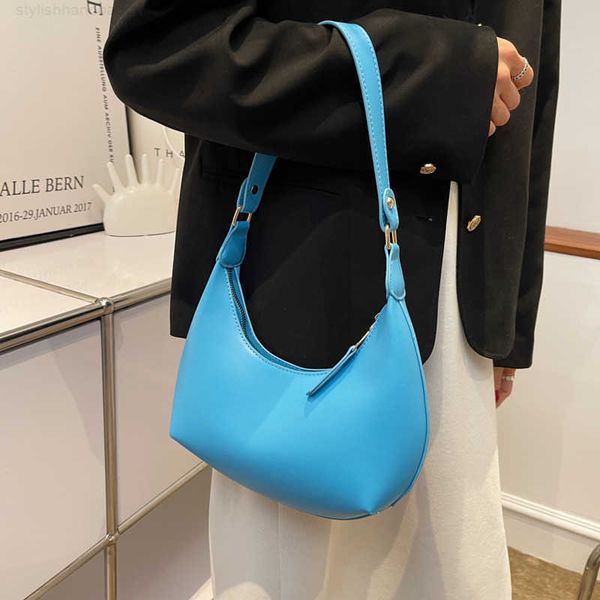 

evening bag small pu leather underarm women luxury designer handbag purses 2022 trend fashion half moon shoulder s ladies brand totes y22080