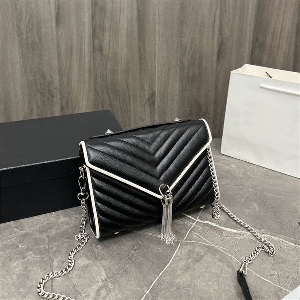 

luxury letter tassel chain bags women leather envelope bag shoulder bags evening bags totes