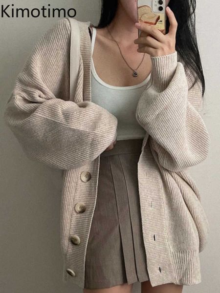 

women's sweaters kimotimo sweater jacket women korean chic lui vhals single breasted knitted vest autumn winter retro solid long sleeve, White;black